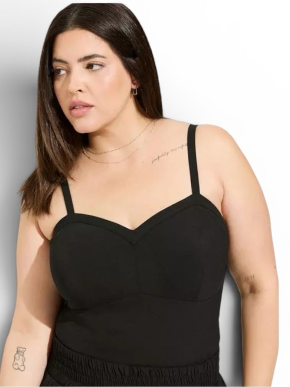 Torrid Seersucker Sleeveless Bralette Top In Deep Black